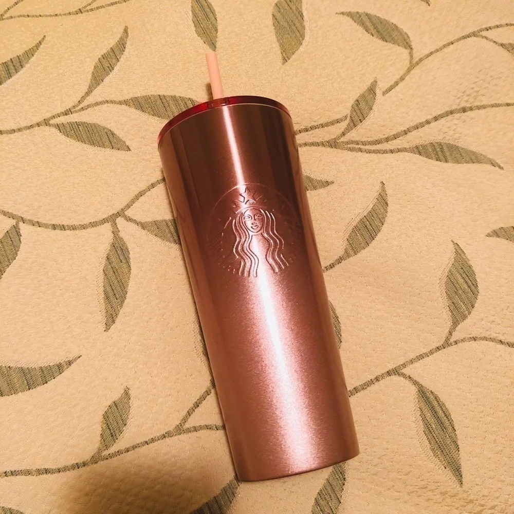 Starbucks Rose Gold Cold Cup Holiday